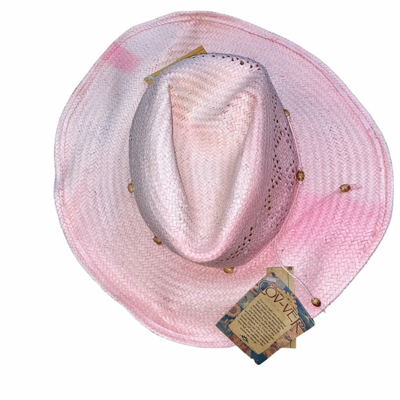 Co over pink straw cowboy hat new with tags - Picture 2 of 7